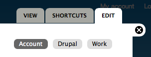 Local tasks for Drupal and Work on user profile edit page.